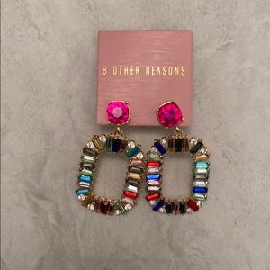 Multicolor stud hoops. Never been worn. NWT!